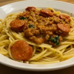Makaron z chorizo bez wieprzowiny – szybki i zdrowy obiad